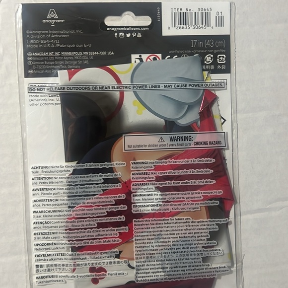 Lot of 5 Disney Helium Balloons *NEW IN PACKAGE* - Picture 7 of 7